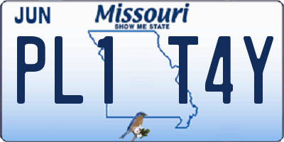 MO license plate PL1T4Y