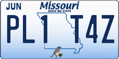 MO license plate PL1T4Z