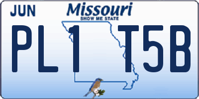 MO license plate PL1T5B