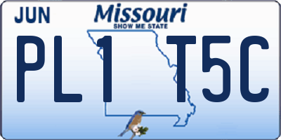 MO license plate PL1T5C