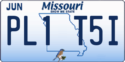 MO license plate PL1T5I