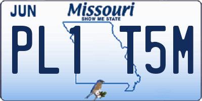 MO license plate PL1T5M