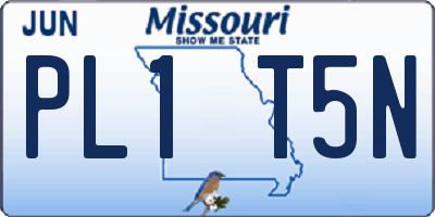 MO license plate PL1T5N