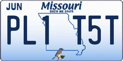 MO license plate PL1T5T