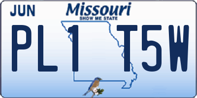 MO license plate PL1T5W