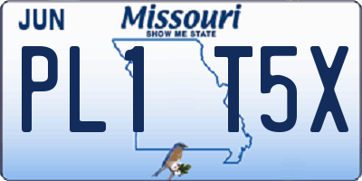 MO license plate PL1T5X