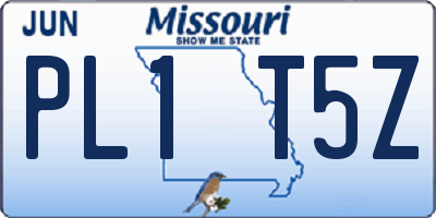 MO license plate PL1T5Z