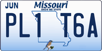 MO license plate PL1T6A