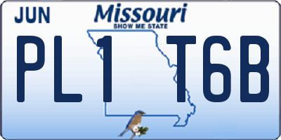 MO license plate PL1T6B