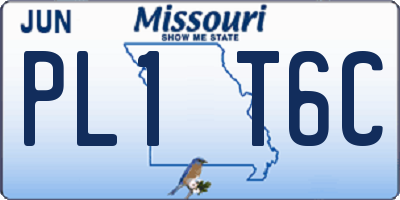 MO license plate PL1T6C