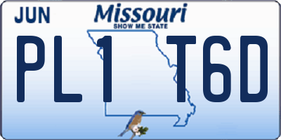 MO license plate PL1T6D