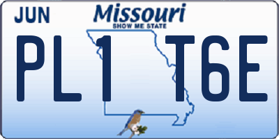 MO license plate PL1T6E