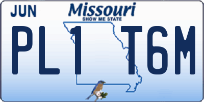 MO license plate PL1T6M