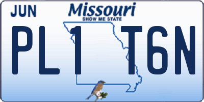 MO license plate PL1T6N