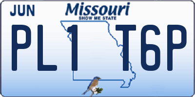 MO license plate PL1T6P