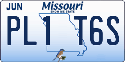 MO license plate PL1T6S