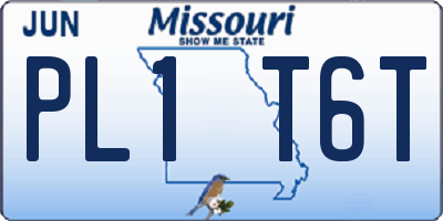MO license plate PL1T6T