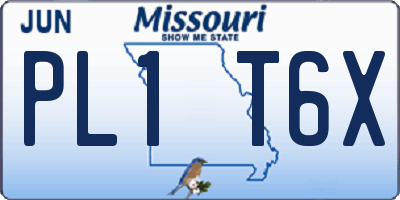MO license plate PL1T6X