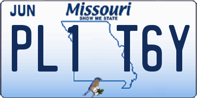 MO license plate PL1T6Y