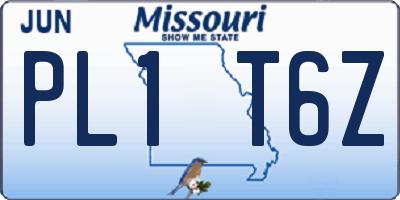 MO license plate PL1T6Z