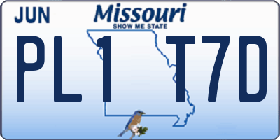 MO license plate PL1T7D