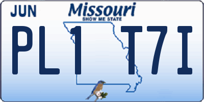 MO license plate PL1T7I