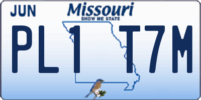 MO license plate PL1T7M