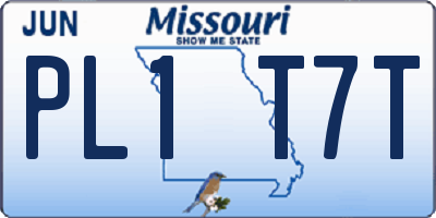 MO license plate PL1T7T
