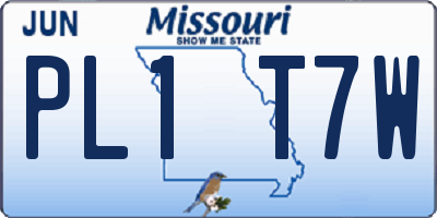 MO license plate PL1T7W