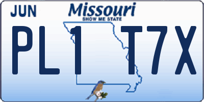 MO license plate PL1T7X