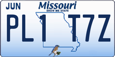MO license plate PL1T7Z