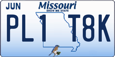 MO license plate PL1T8K