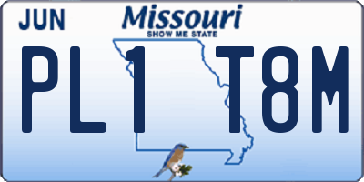MO license plate PL1T8M