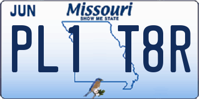 MO license plate PL1T8R