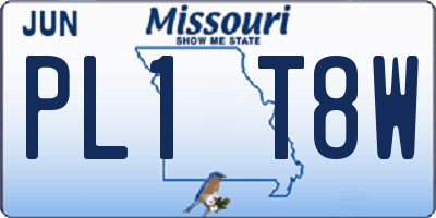 MO license plate PL1T8W