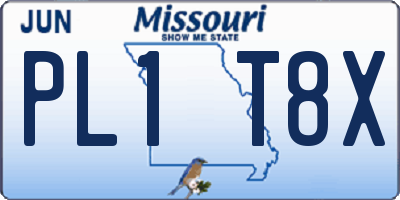 MO license plate PL1T8X