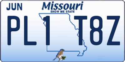 MO license plate PL1T8Z