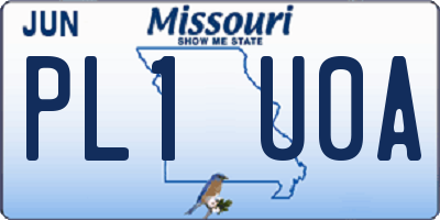 MO license plate PL1U0A