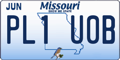 MO license plate PL1U0B