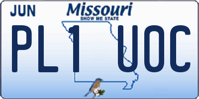 MO license plate PL1U0C