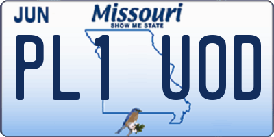 MO license plate PL1U0D