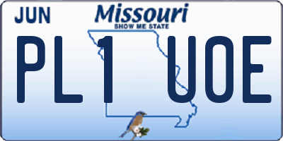 MO license plate PL1U0E