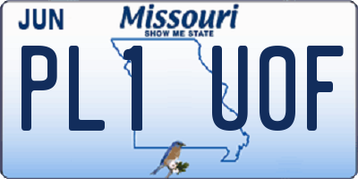 MO license plate PL1U0F