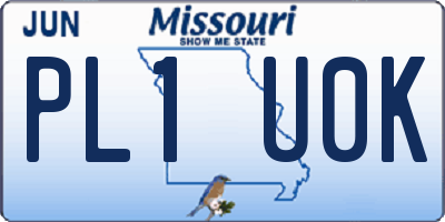 MO license plate PL1U0K