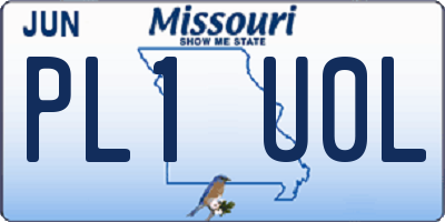 MO license plate PL1U0L