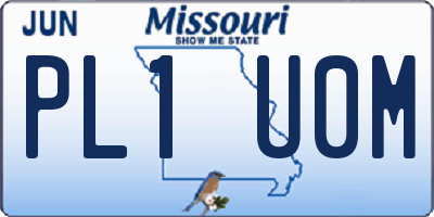 MO license plate PL1U0M