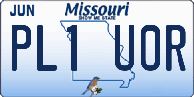 MO license plate PL1U0R