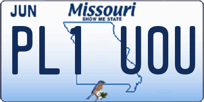 MO license plate PL1U0U