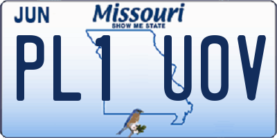 MO license plate PL1U0V