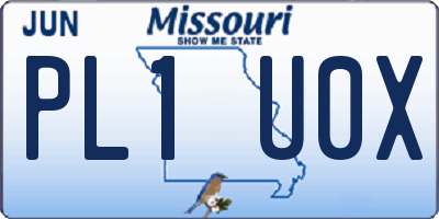 MO license plate PL1U0X